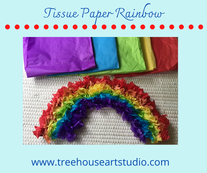 At Home Craft: Tissue Paper Rainbow