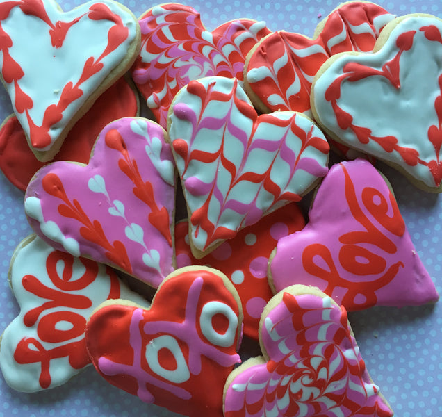 Decorating Valentine Sugar Cookies with Royal Icing