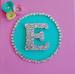 Craft Kit - Jeweled Initial on Canvas